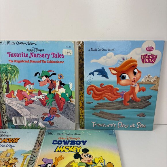 Vintage 10 Little Golden Book Disney Lot Mickey Goofy Donald Nursery Tales Pets - Picture 3 of 9